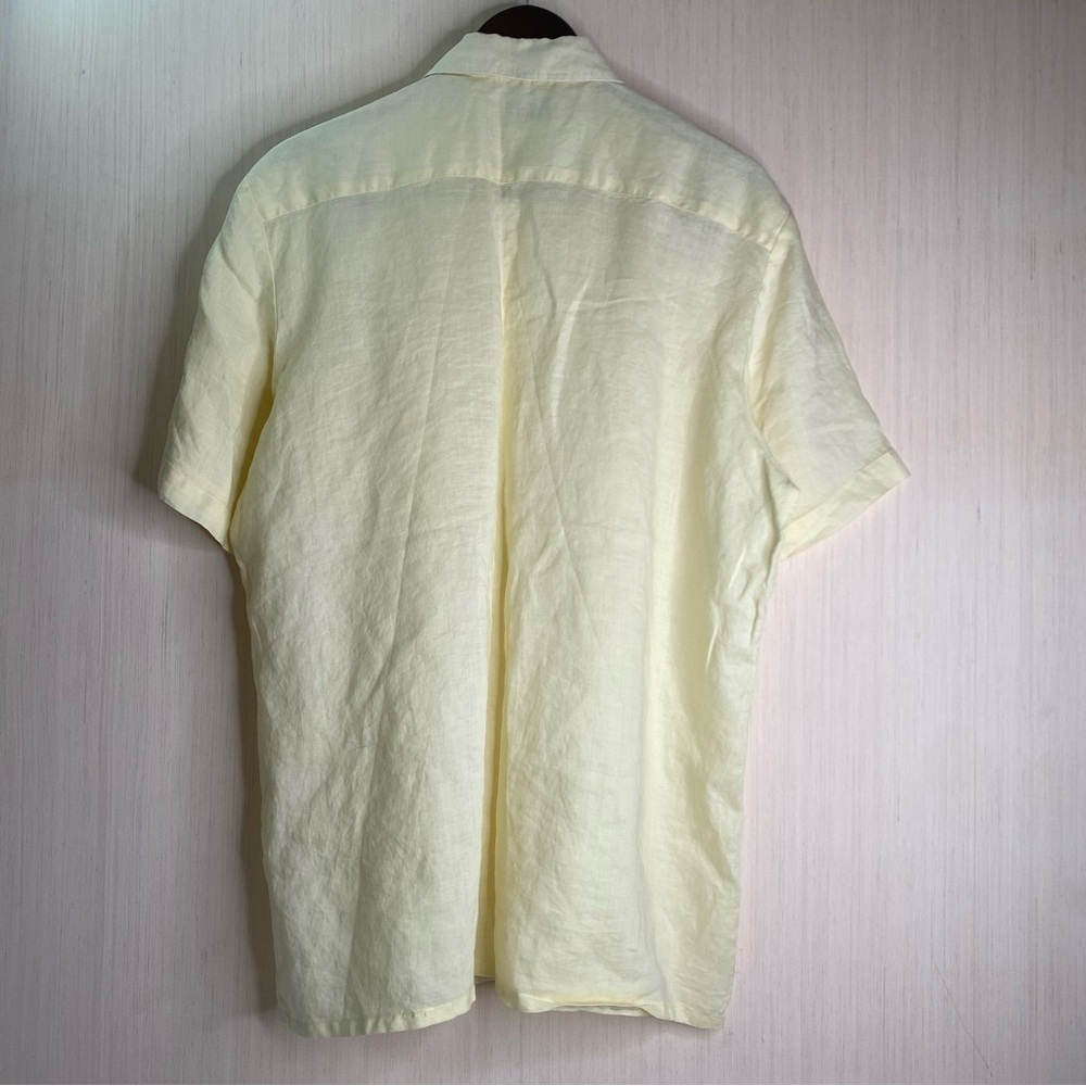 Kahuna Bay Men's 100% Washable Linen Beach Shirt Lightweight Pale Yellow XL - Picture 2 of 6